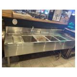 71 inch 4 Bay bar sink with faucets
