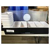 Plastic condiment tray with 6 extra dishes