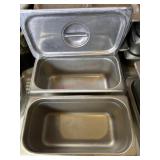 2- Stainless 7x13x5 steam table pans with lids
