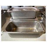 3-  Stainless 12x7x4 steam table pans with 1 lid