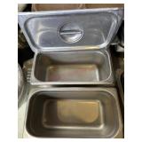 2- Stainless 7x13x5 steam table pans with lids