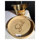 Brass drop of sunshine bucker and wood Stoli