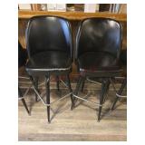 2- Black swivel bar stools
