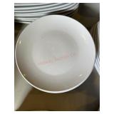 Lot of 13 round white salad platees