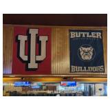 Five various Indiana team flags