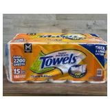 Orange Paper Towels, 15 Mega Rolls