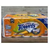 Orange Super Premium Paper Towels, 15 Rolls