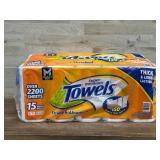 Orange Super Premium Paper Towels, 15 Rolls