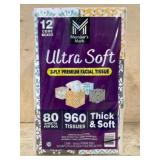 12-Pack 3-Ply Premium Facial Tissue Boxes