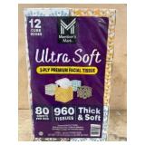 12-Pack 3-Ply Premium Facial Tissue