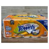 Orange Super Premium Paper Towels, 15 Rolls