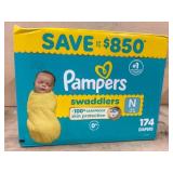 Pampers Swaddlers Diapers, Size N, 174 Ct