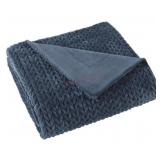 Ann Taylor Chevron Throw Blanket in Blue