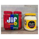 Jif Creamy Peanut Butter and Dukeï¿½s Mayonnaise