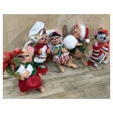 5- Annalee doll Christmas mice 5 inch
