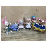 6- Annalee Doll Story book mice.  White Rabbit,