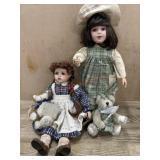 2- Boyds Bears Porcelain dolls
