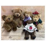 5- Boyds Bears 5 and 6 inch bears one in purple