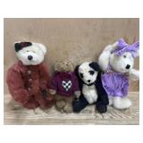 4- Boyds Bears  2 10 inch and 2 8 inch   Dressed