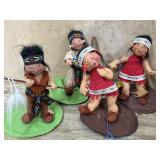4- Annalee doll Indian dolls 5 inch