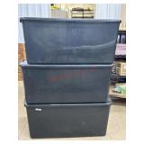 3- Black totes with lids