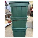 3- Rubbermaid totes with lids