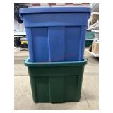 2- Rubbermaid totes with lids