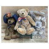 3- Boyds Bears One in chair, Girl with blue hat