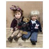 Porcelain Boyds Bears doll and porcelain blonde