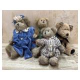 4- Boyds Bears One in blue dress one in green
