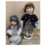 2- Boyds Bears Yesterday child porcelain dolls
