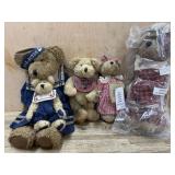5- Boyds Bears various sizes  in blue and pink