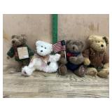 4- 8 inch Boyds Bears one with American flag