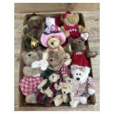 Flat of 10 small Boyds Bears  Some dressed in