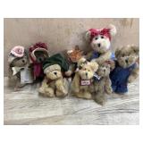 8- Small Boyds Bears  some with hats one with