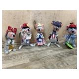 5- Grey Annelee doll mice,  6 inch