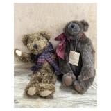 2- 14 inch Boyds Bears jointed brown bears