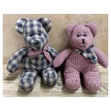 2- Plaid print Boyds Bears in the Attic