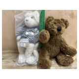 12 inch Boyds Bears White cat and brown jointed