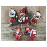 5- Annalee dolls  Elves, Boy with boat and