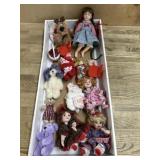 9- Mini porcelain dolls and Stuffed bears