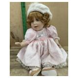 Marie Osmond porcelain 16 inch  doll in pink