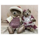 2- Boyds Bears 12 and 14 inch girl bears in red