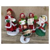 5- Annalee dolls Carolers  5 and 9 inch