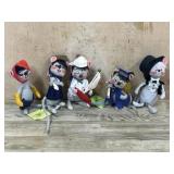 5- Grey Mice Annalee dolls  6 inch