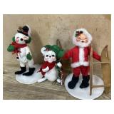 Annalee doll Snowman, Santa and mouse
