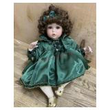 Marie Osmond 16 inch porcelain doll in green