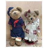 12 inch Boyds Bears Girl on stand and Boy in