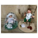 1998 Annalee Doll logo Kid and Boy in chair with