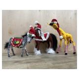 Annalee doll 10 inch Clydesdale, Giraffe and